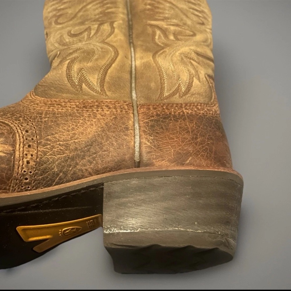 ARIAT MEN'S HERITAGE ROUGHSTOCK EARTH BROWN SQUARE TOE COWBOY BOOTS 12D 10002230 - Picture 8 of 12